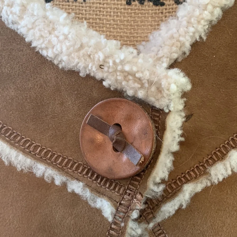 Designer Shearling Fur cropped jacket Sam Rone S 6 - Picture 7 of 10